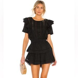 LOVESHACKFANCY Natasha Heritage Ruffle dress in black 🖤🖤🖤